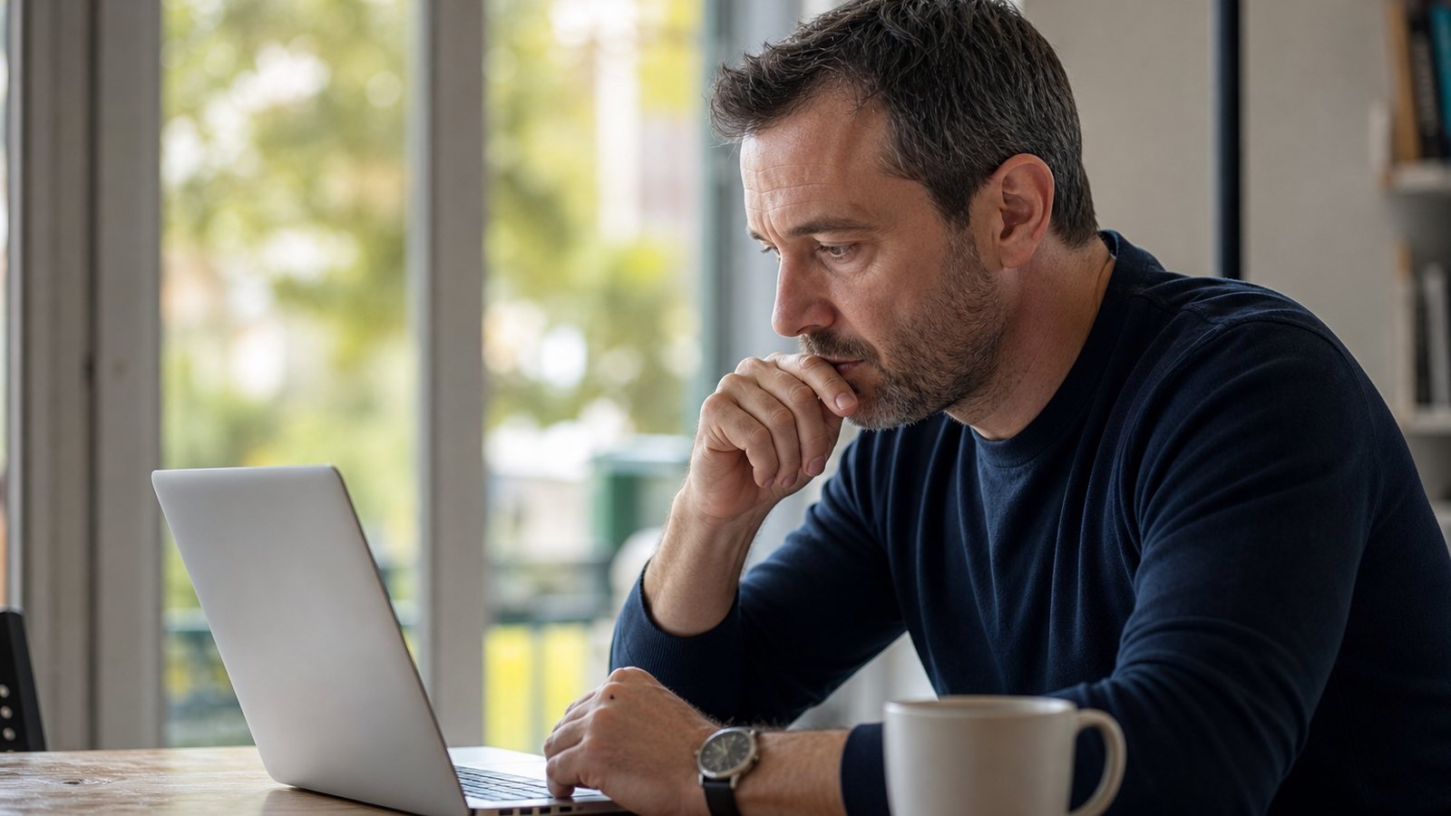 Personne consultant une demande d'accès à ses données personnelles au guichet d'un service client