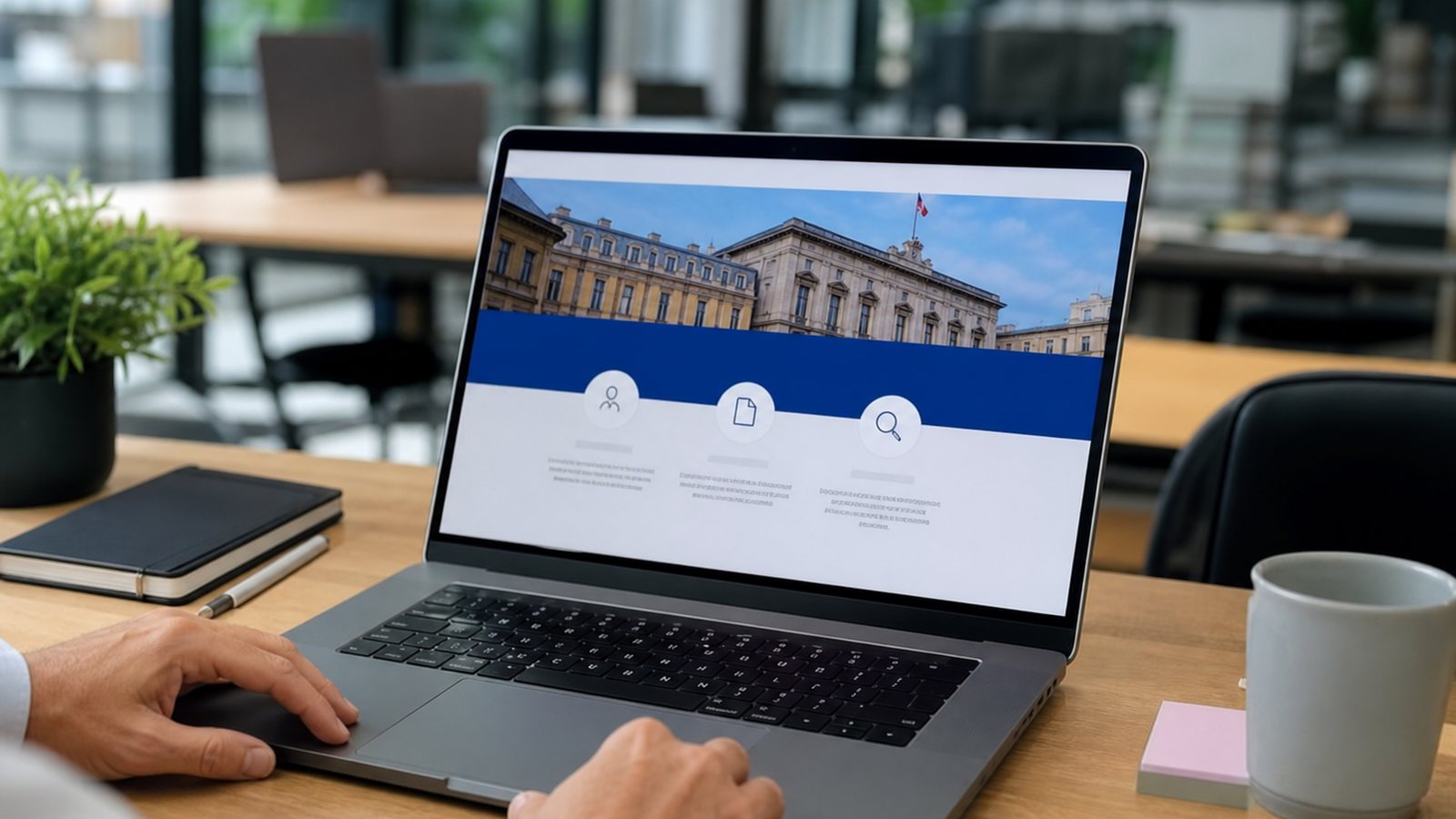 Page de mentions légales d'un site internet affichée sur l'écran d'un ordinateur portable